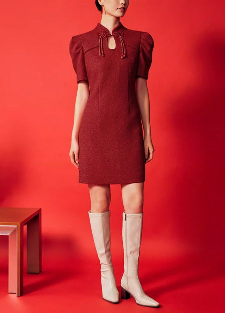 DR235309 Tweed Cheongsam/Pre-order
