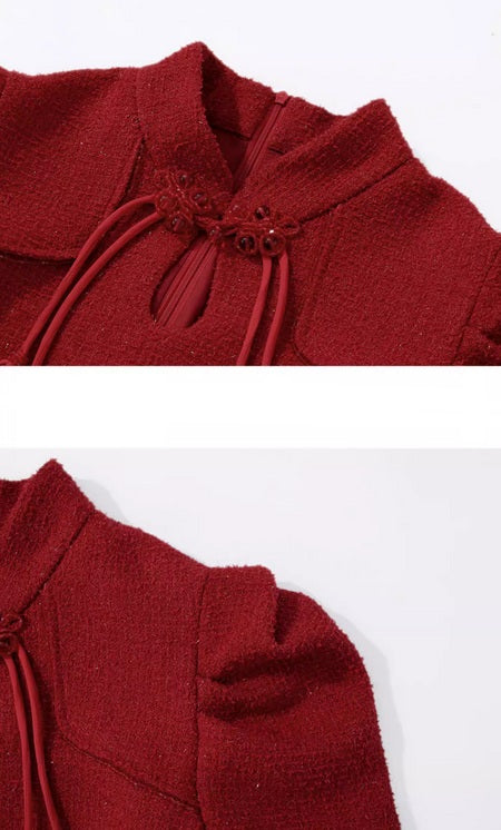 DR235309 Tweed Cheongsam/Pre-order