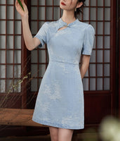 DR23775 Denim Cheongsam/Pre-order