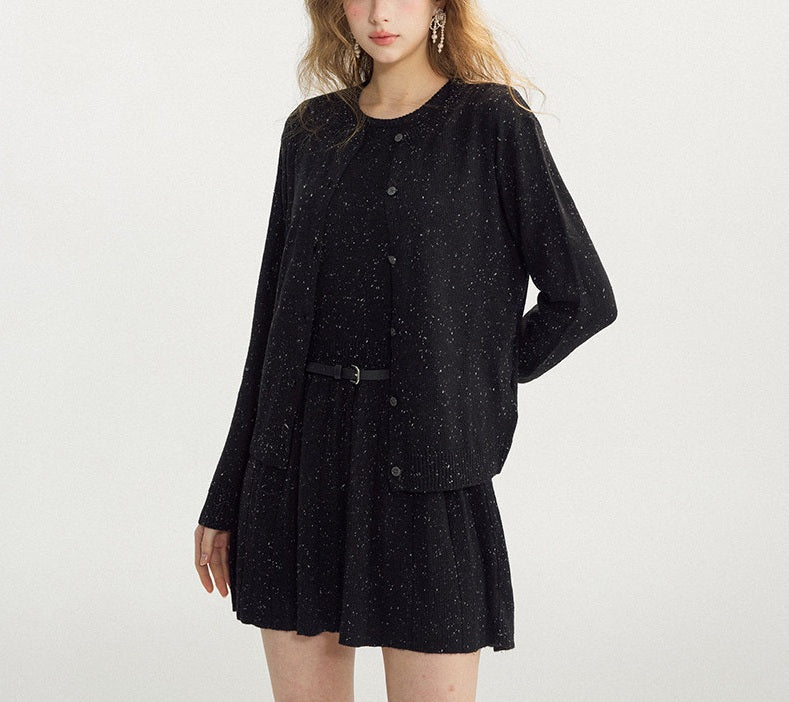DR235833 Knit Dress+Cardigan {Pre-order}
