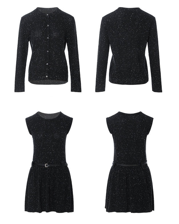 DR235833 Knit Dress+Cardigan {Pre-order}