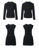 DR235833 Knit Dress+Cardigan {Pre-order}