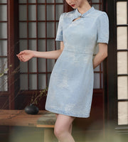 DR23775 Denim Cheongsam/Pre-order