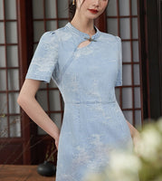 DR23775 Denim Cheongsam/Pre-order