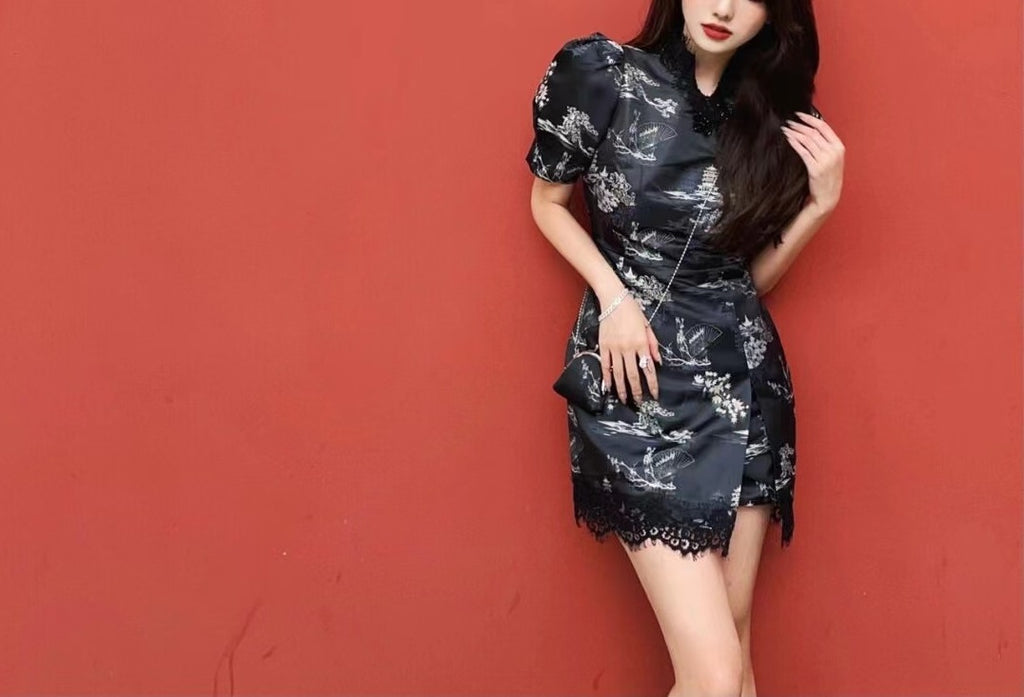 CS22126 Cheongsam/{𝐒𝐢𝐳𝐞 𝐒 𝐑𝐞𝐚𝐝𝐲 𝐒𝐭𝐨𝐜𝐤}