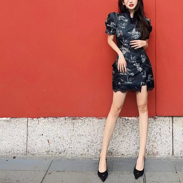 CS22126 Cheongsam/{𝐒𝐢𝐳𝐞 𝐒 𝐑𝐞𝐚𝐝𝐲 𝐒𝐭𝐨𝐜𝐤}